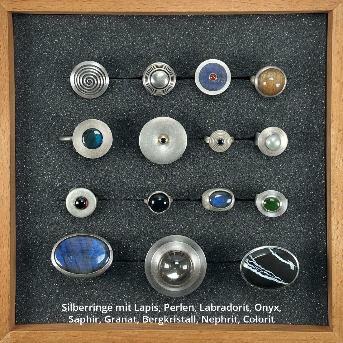 Silberringe mit Lapis, Perlen, Labradorit, Onyx,  Saphir, Grana.jpg